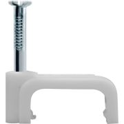 Скоба крепежная прямая с гвоздем d6мм NCS-06-50 пластик. (уп.50шт) Navigator 71081