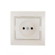 Розетка 1-м СП Mira 16А IP20 без заземл. со вставкой керамика жемчуж./бел. перламутр. LEZARD 701-3030-121