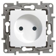 Розетка 1-м СП Etika 16А IP31 250В 2P без заземл. защ. шторки немецк. стандарт винтов. клеммы механизм бел. IEK 672234