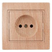 Розетка 1-м СП Plano 1-201-11 16А IP20 250В 2P сосна Intro Б0053872