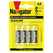 Элемент питания алкалиновый AA/LR6 61 463 NBT-NPE-LR6-BP4 (блист.4шт) Navigator 61463